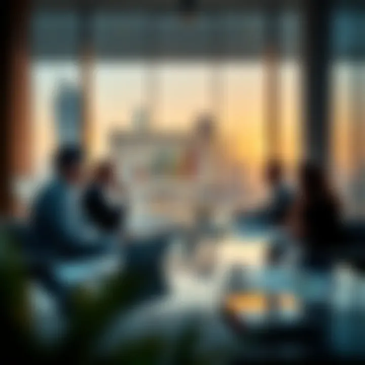 Investment strategy meeting with charts and data analysis