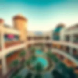 Aerial view showcasing the architectural design of Oasis Mall