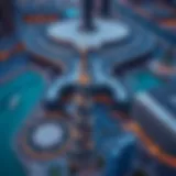 Aerial Perspective of Burj Khalifa and Parking Facilities Aerial view of Burj Khalifa with surrounding parking areas