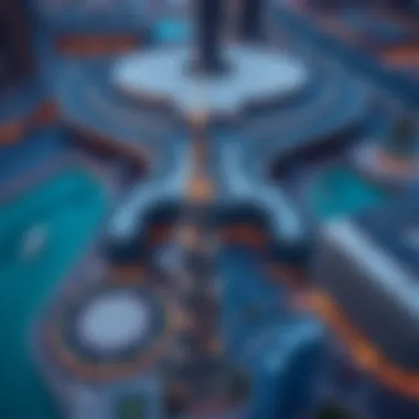 Aerial Perspective of Burj Khalifa and Parking Facilities Aerial view of Burj Khalifa with surrounding parking areas