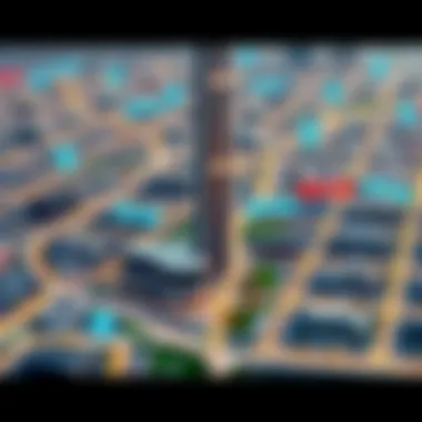 Map Showcasing Parking Options Surrounding Burj Khalifa Map highlighting parking locations around Burj Khalifa