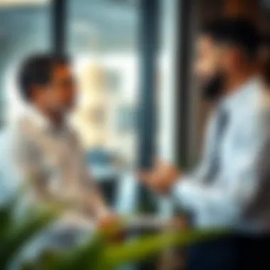 Real estate agent discussing property options