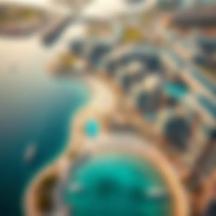Aerial Perspective of Pearl Jumeirah Beach Aerial view showcasing the beauty of Pearl Jumeirah Beach
