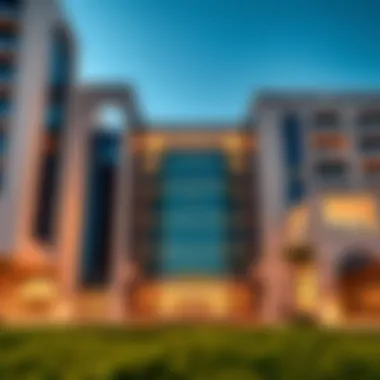 Modern Architecture of Prime Business Center Stunning exterior view of the Prime Business Center showcasing modern architecture