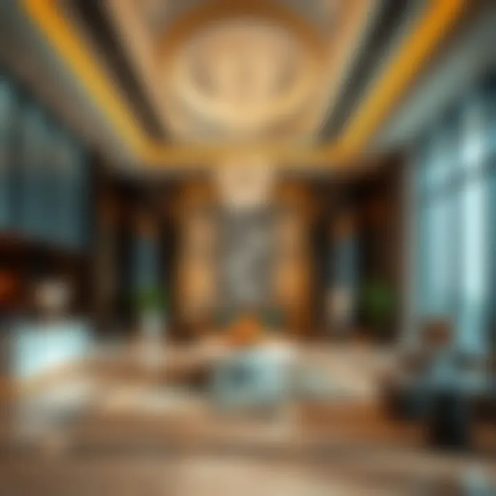 Elegant Interior of Prime Business Center Lobby Luxurious interior lobby of the Prime Business Center with elegant design