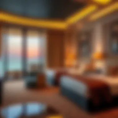 Luxurious guest room with modern decor and sea view