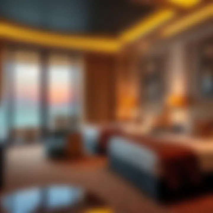 Luxurious guest room with modern decor and sea view