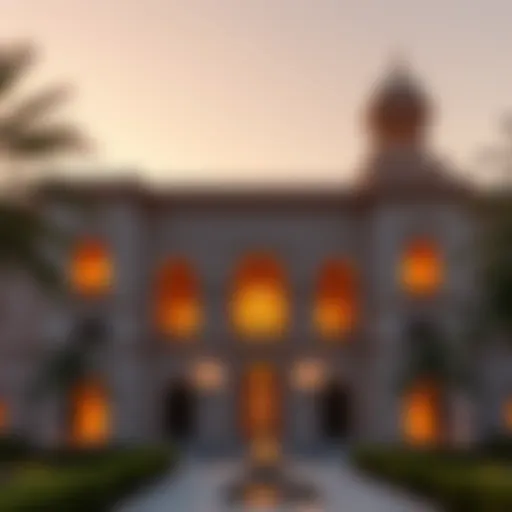 Exterior view of Qasr Al Muwaij'i showcasing its grand architecture