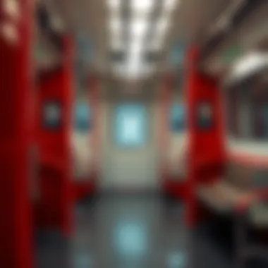 Interior of a modern Red Metro train highlighting passenger comfort and design