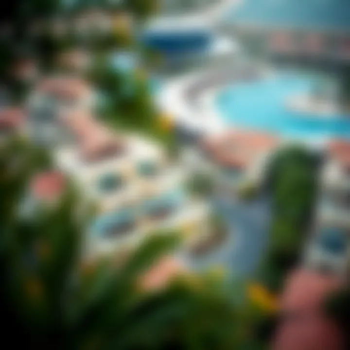 Vibrant Dubai Neighborhood Aerial view of Dubai villas in a vibrant neighborhood