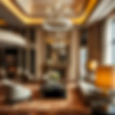 Sumptuous living room interior design at The Ritz Carlton Residences Dubai