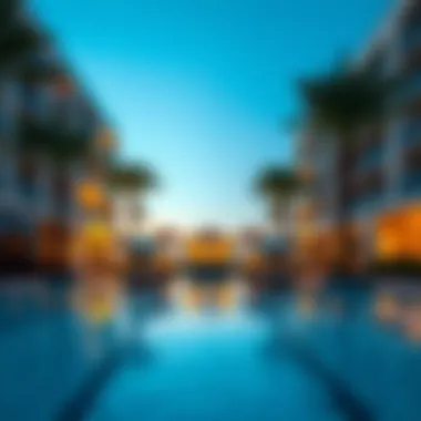 Exclusive Pool Amenities at Rotana Beach Residence Luxurious swimming pool area at Rotana Beach Residence