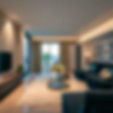 Luxurious interior layout of a residence in Salon Sky View Tower Marina