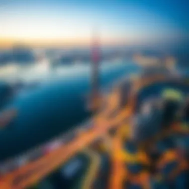 Panoramic view of Dubai from Salon Sky View Tower Marina