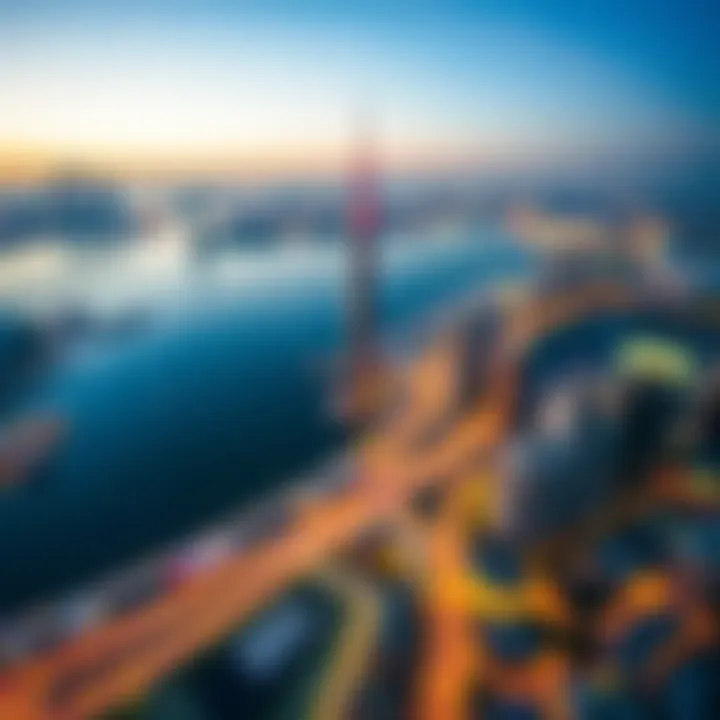 Panoramic view of Dubai from Salon Sky View Tower Marina