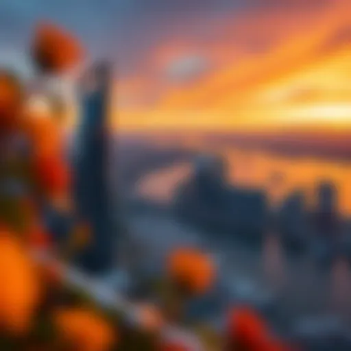 Breathtaking view of Salon Sky View Tower Marina at sunset