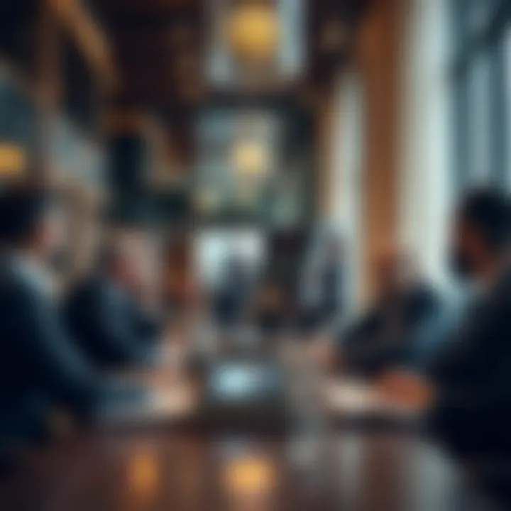 Strategic Discussions Among Investors Investors discussing real estate opportunities