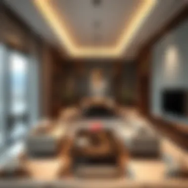 Elegant Interior Design in Shaliat Mabrazah Chalets Interior of a modern chalet showcasing elegant design and comfort