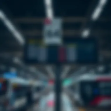 Digital display showcasing bus schedules at a station