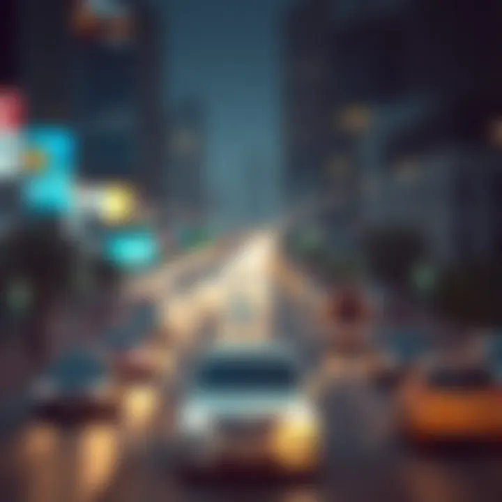 Traffic flow and urban life on Sheikh Mohammed Bin Rashid Road