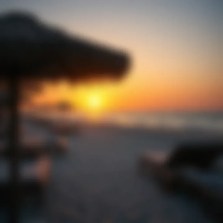 Relaxing Beach Escape Serene beach with sunset view