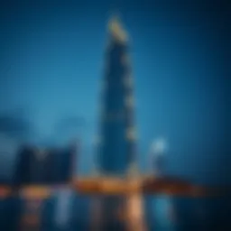 Stella Maris Tower at dusk showcasing its illuminated facade