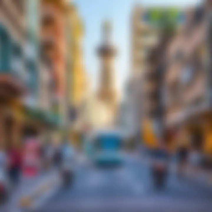 Visual representation of Al Raqa neighborhood, emphasizing local attractions and transport