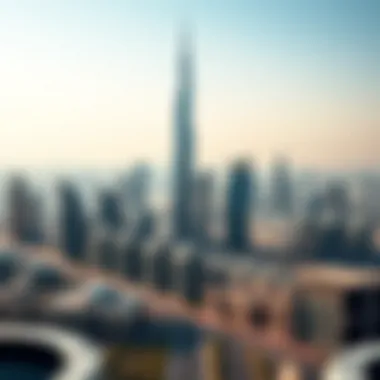 Panoramic view of Tecom area with Al Shafar Tower One in the skyline