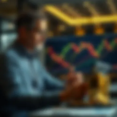Investor Reviewing Gold Market Insights Investor analyzing gold market data