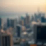 Overview of Dubai skyline with modern architecture