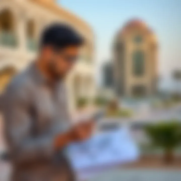 Investment Analysis in Bani Yas Real Estate Investor analyzing property listings in Bani Yas
