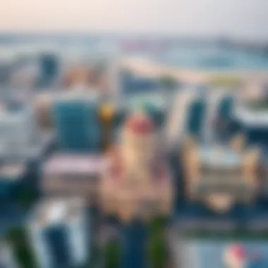 An aerial view of Sharjah showcasing modern architecture and cultural landmarks