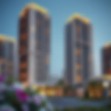 A luxury apartment complex highlighting the real estate potential in Sharjah