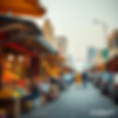 A vibrant street market reflecting the local culture and community of Sharjah