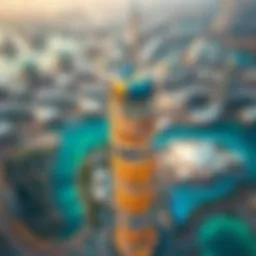 Aerial view of the Jewel Tower showcasing its unique architectural design