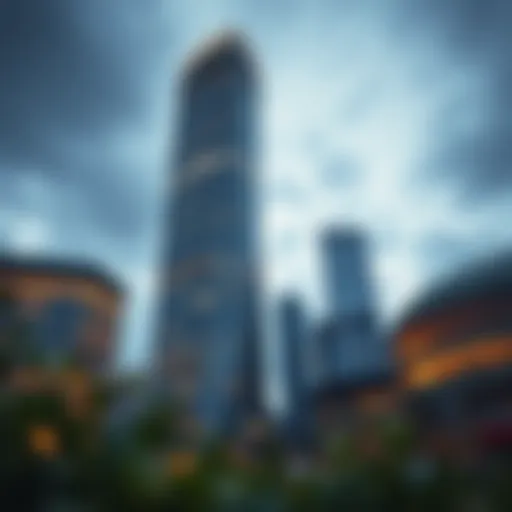 Stunning architectural view of the O2 Tower showcasing its modern design