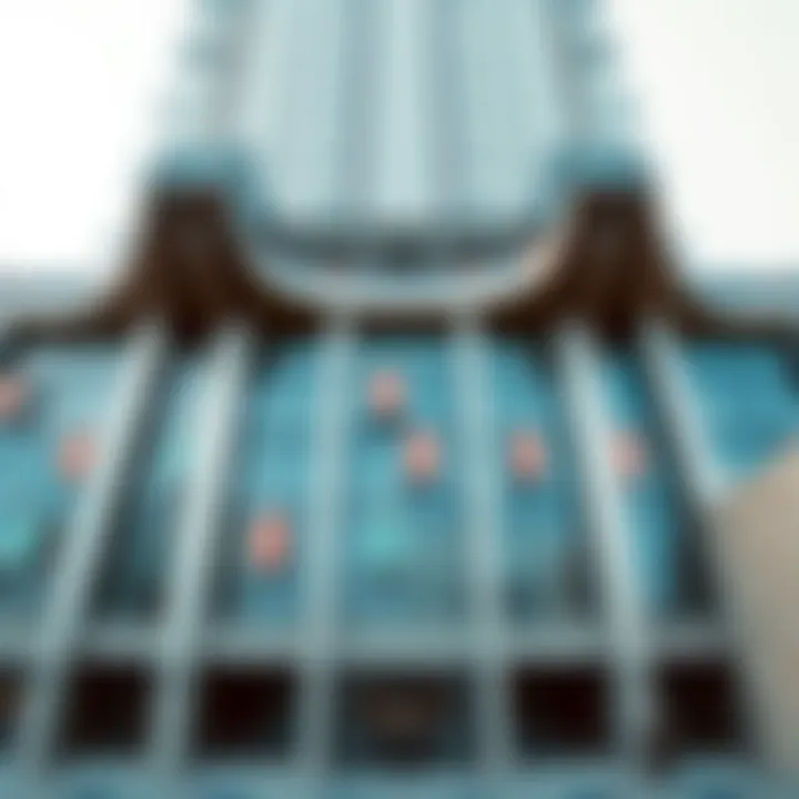 Architectural details of Burj Khalifa's top floor, emphasizing modern design