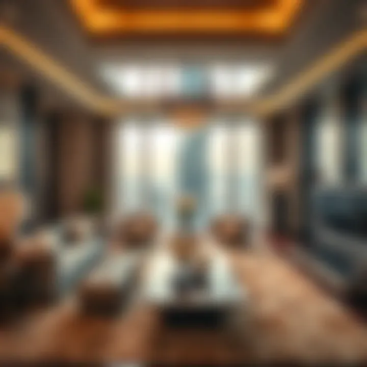 Luxurious living space on the top floor, featuring high-end furnishings