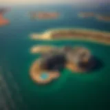 Aerial view of The Pointe showcasing its waterfront location and surroundings