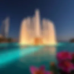 Majestic fountain display at The Pointe, Palm Jumeirah
