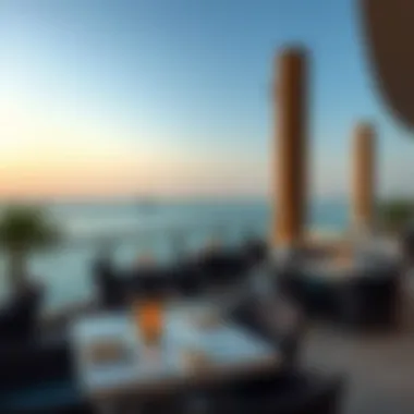Scenic waterfront dining area at The Pointe with stunning views