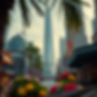 Dynamic Locale Around Tiffany Tower Vibrant surroundings of Tiffany Tower with nearby facilities and attractions