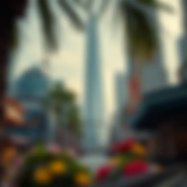 Dynamic Locale Around Tiffany Tower Vibrant surroundings of Tiffany Tower with nearby facilities and attractions