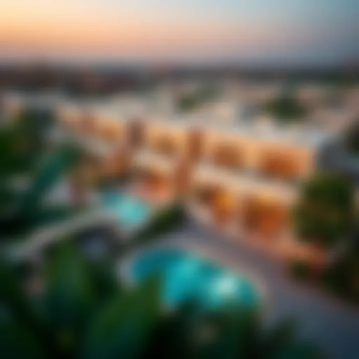 Aerial view of the prime location of Time Oak Villas in Dubai