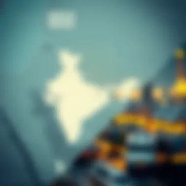 Map highlighting UAE and India trade relations