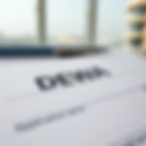 Detailed view of a DEWA application form