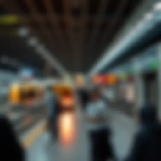 A bustling Dubai metro station with commuters