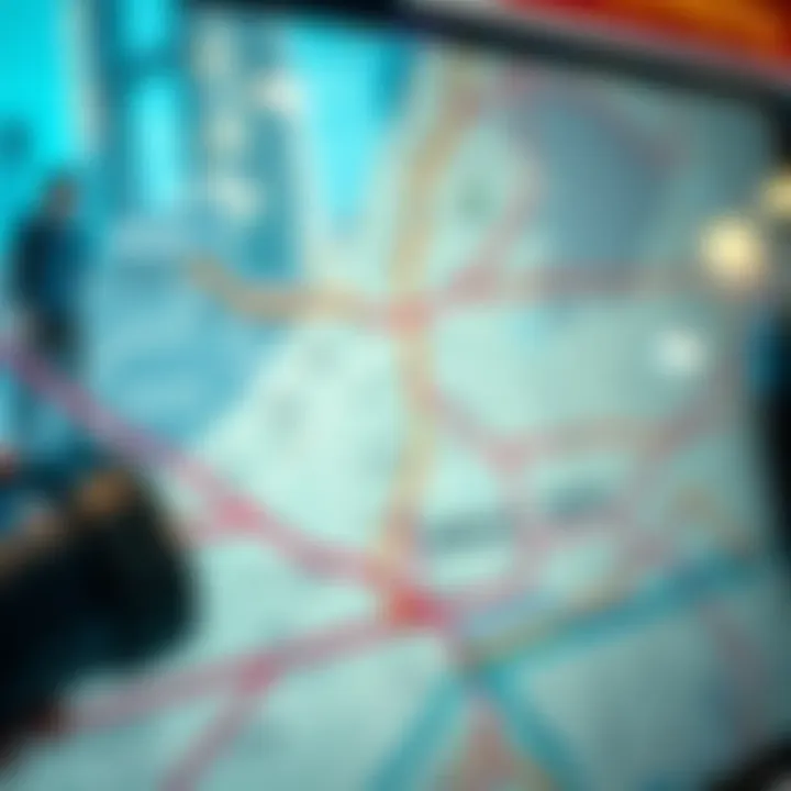 A map highlighting metro routes in Dubai