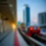 Dubai Metro Station with modern architecture