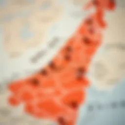 Dubai postal code map highlighting different areas